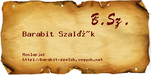 Barabit Szalók névjegykártya